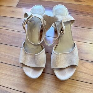 Stuart Weitzman Cream Suede Heels